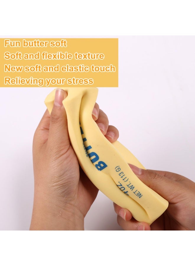 Butter Squeeze Toy – Slow Rising Butter Stick – PU Material Stress Relief Toy for Office School Anxiety Decompression – Light Yellow – 14 cm - Image 4