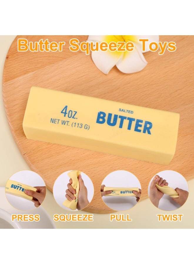 Butter Squeeze Toy – Slow Rising Butter Stick – PU Material Stress Relief Toy for Office School Anxiety Decompression – Light Yellow – 14 cm - Image 3