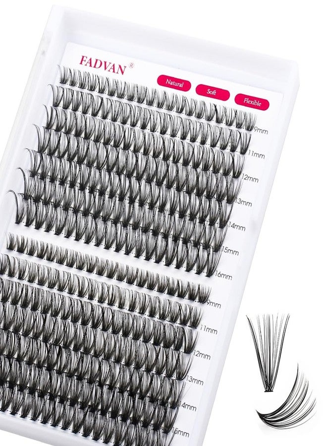 FADVAN Lash Clusters Individual Lashes 280Pcs DIY Eyelash Extension 30D+40D D Curl Mixed 9-16mm Natural Wispy Reusable Eyelash Extensions at Home by FADVAN(30D+40D-0.07D, 9-16mm) - Image 1