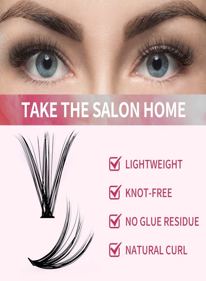 FADVAN Lash Clusters Individual Lashes 280Pcs DIY Eyelash Extension 30D+40D D Curl Mixed 9-16mm Natural Wispy Reusable Eyelash Extensions at Home by FADVAN(30D+40D-0.07D, 9-16mm) - Image 3