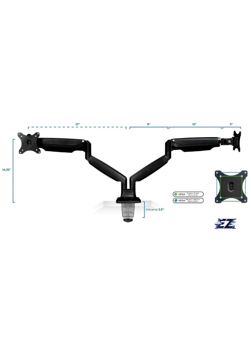 ELTRAZONE Monitor Desk Mount,Computer Monitor Stand,Height Adjustable Arm Fits Up To 32 Inch Screens,VESA 75x75and100x100,20 Lb Capacity,Black - Image 2