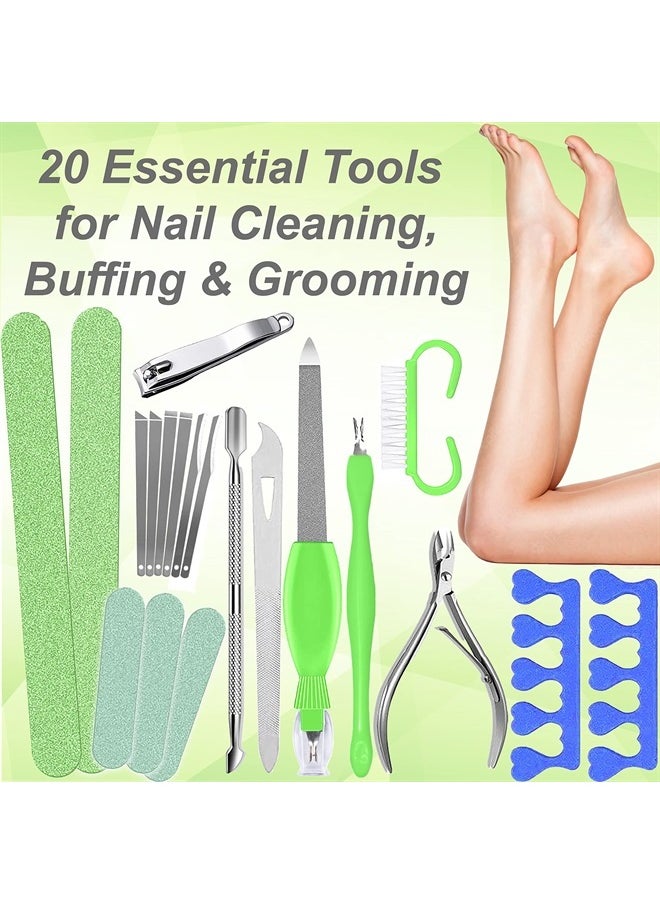 EntreFeet - Dr. Entre's 32-Piece Pedicure Kit: 32 Professional Pedicure Tools Supplies Set, Callus Remover with Foot File, Nail File Buffer, Feet Scrubber Dead Skin Remover, Foot Care Kit, Scraper Shaver - Image 1