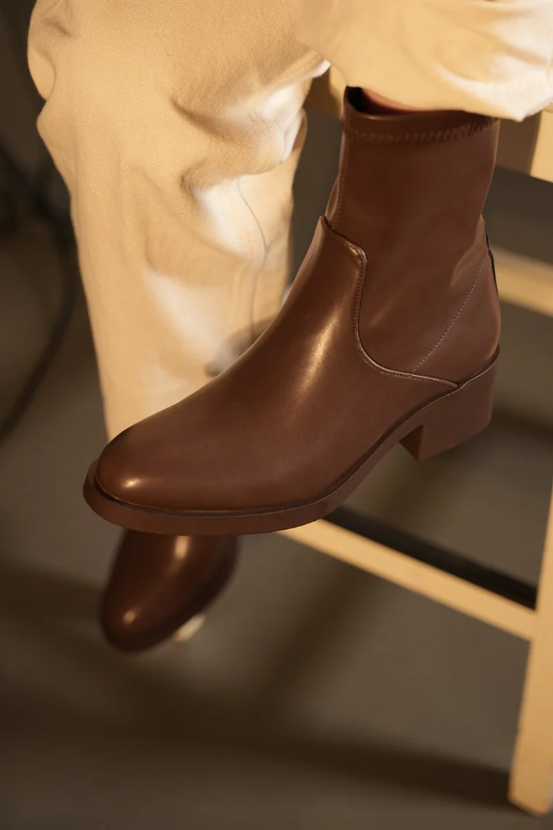 MARJIN Women's Zippered Casual Boots Befor