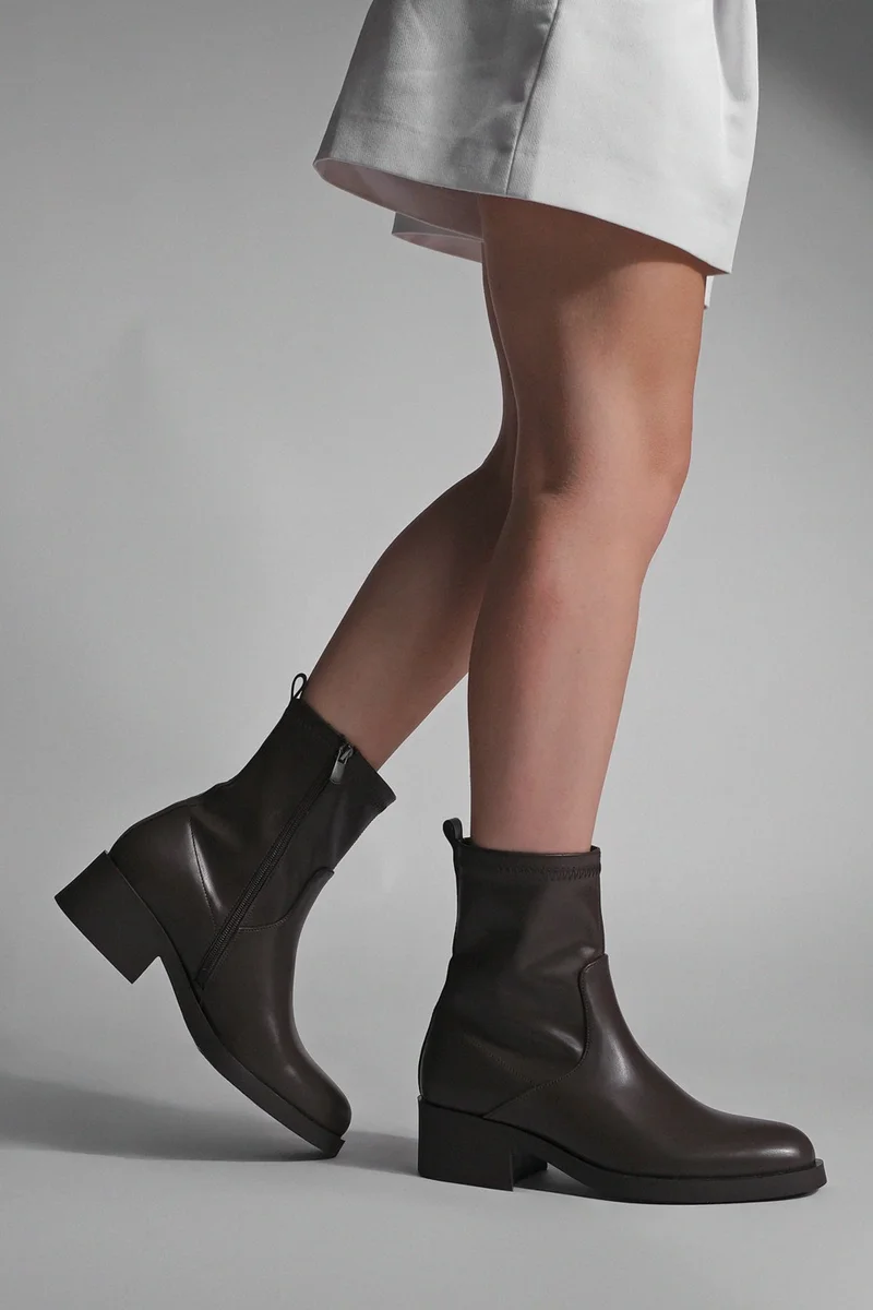 MARJIN Women's Zippered Casual Boots Befor
