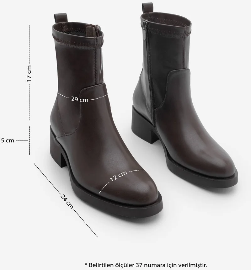 MARJIN Women's Zippered Casual Boots Befor