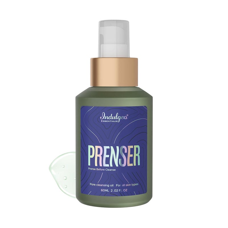 INDULGEO ESSENTIALS Prenser Pre Cleansing Oil for Makeup Removal  Deep Cleanser for Face Helps to Reduce Blackheads  Open Pores Nourishing Formula Organic 60ml - Image 1