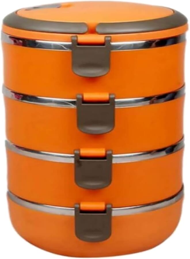 Spaceshoop Generic 4 Layers Lunchbox, Orange