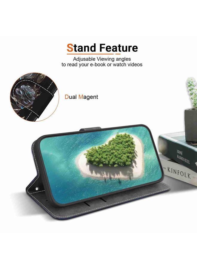 جراب لهاتف Huawei P Smart 2019 مصنوع من الجلد برسومات ملونة وملمس كريستالي - Image 5