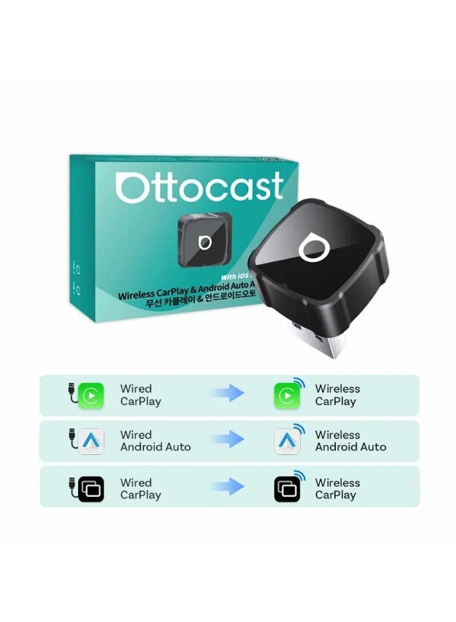 OTTOCAST Mini Air 4.0 – 3-in-1 Wireless CarPlay & Android Auto Adapter with AirPlay Screen Mirroring (Ultra-Compact Design) - Image 1