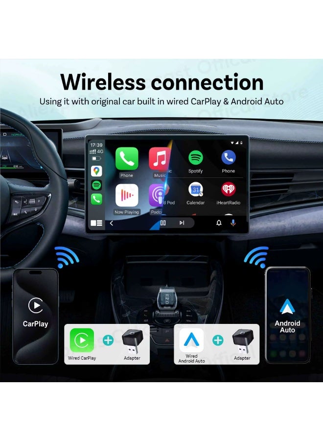 OTTOCAST Mini Air 4.0 – 3-in-1 Wireless CarPlay & Android Auto Adapter with AirPlay Screen Mirroring (Ultra-Compact Design) - Image 3
