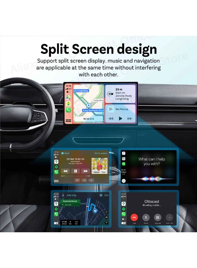 OTTOCAST Mini Air 4.0 – 3-in-1 Wireless CarPlay & Android Auto Adapter with AirPlay Screen Mirroring (Ultra-Compact Design) - Image 2