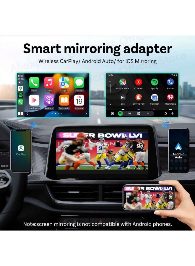OTTOCAST Mini Air 4.0 – 3-in-1 Wireless CarPlay & Android Auto Adapter with AirPlay Screen Mirroring (Ultra-Compact Design) - Image 4