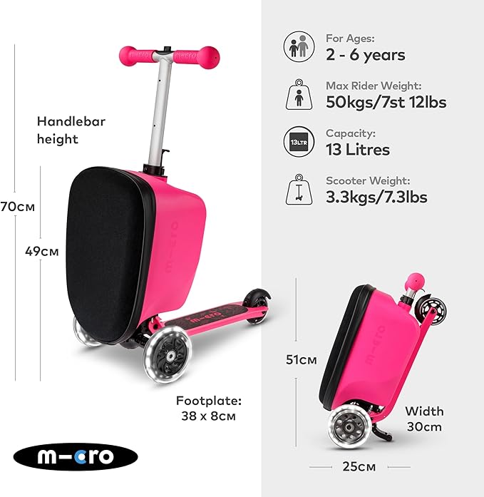 مايكرو MICRO RIDE ON LUGGAGE EAZY ALL ROUNDER PINK - Image 2