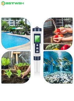 Digital PH Meter, 5 in 1 TDS Meter Water Quality Tester with Back light, PH/TDS/EC/Salinity/Temp Meter with ATC, 0.01 Resolution High Accuracy Pen Type Tester, for Drinking Water, Aquarium, Spas - pzsku/Z03DA45BEE6E2D0458642Z/45/_/1740481001/bbd26796-f622-48bf-9ebc-cdaffa720a8f