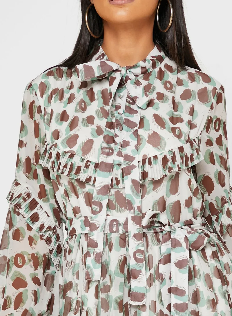 ANOTAH Animal Print Skater Dress