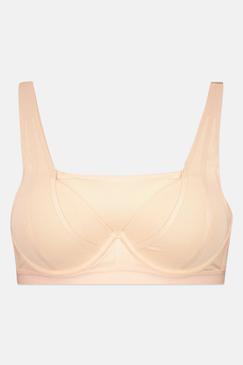 Adidas Women Padded Sports Bra, Light Peach - Image 2