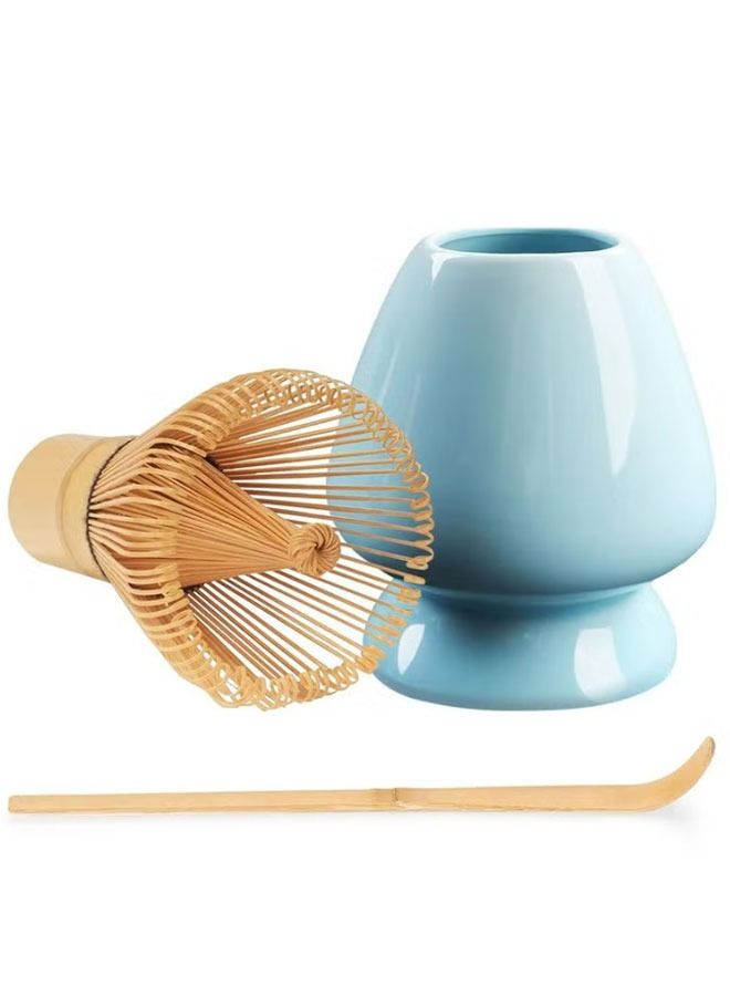BOUND MOAT 3-Piece Matcha Tea Whisk Set Matcha Stirrer Bamboo Spoon with Hook Matcha Brush Placeer Set Traditional Matcha Tools Set (Green) - Image 1