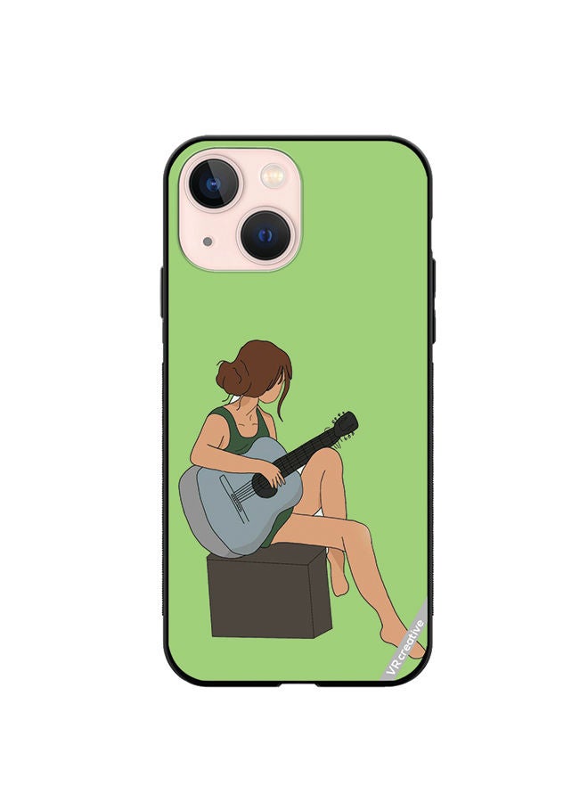 Protective Case Cover For Apple iPhone 13 Girl With Guitar Design Multicolour