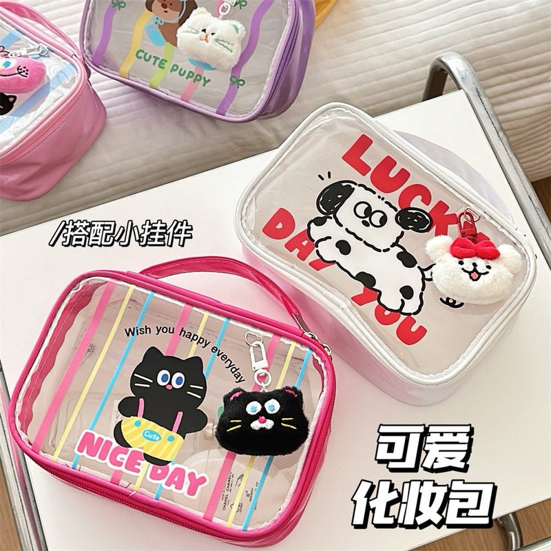 Cute Cartoon Doll Makeup Bag – Large Capacity PVC Waterproof Handbag for Daily Use - Image 5