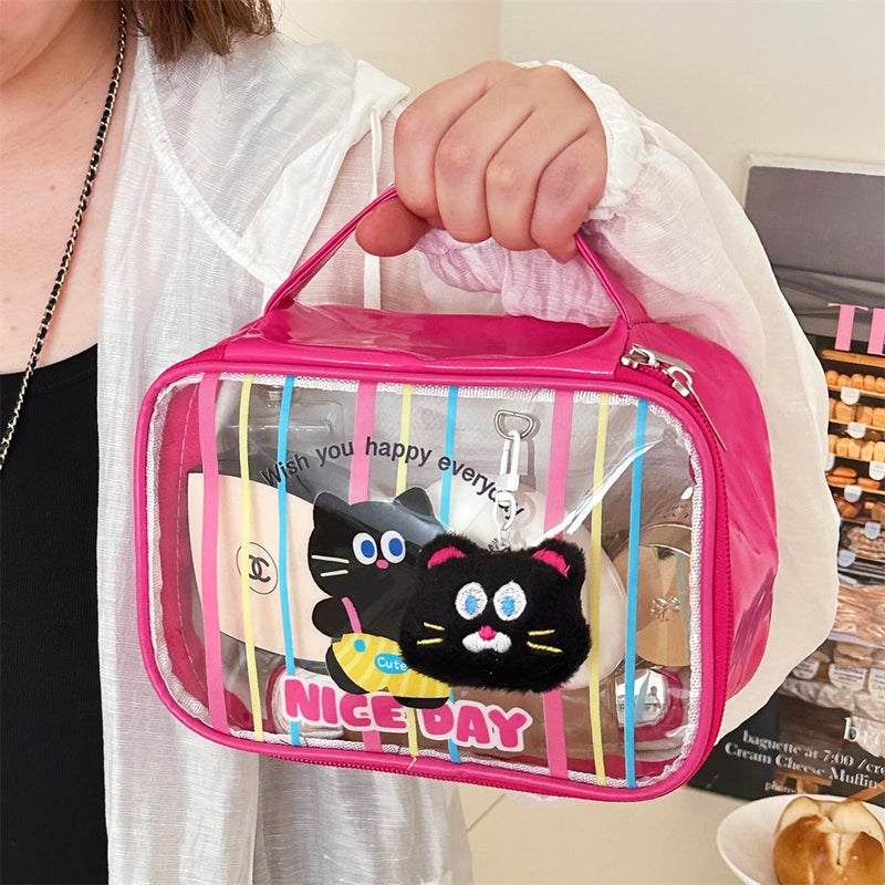 Cute Cartoon Doll Makeup Bag – Large Capacity PVC Waterproof Handbag for Daily Use - Image 4