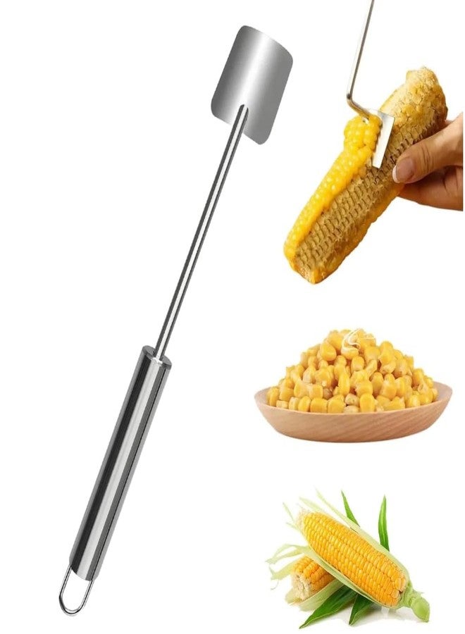 Achouray Corn Cob Peeler, 2025 NEW Long Handle Stainless Steel Corn Peeler for Corn on the Cob Stripper Tool, Corns Peelers Stainless Steel Splitter Tool Easy Fast Corn Remover Tool for Home Kitchen (1pcs) - Image 2