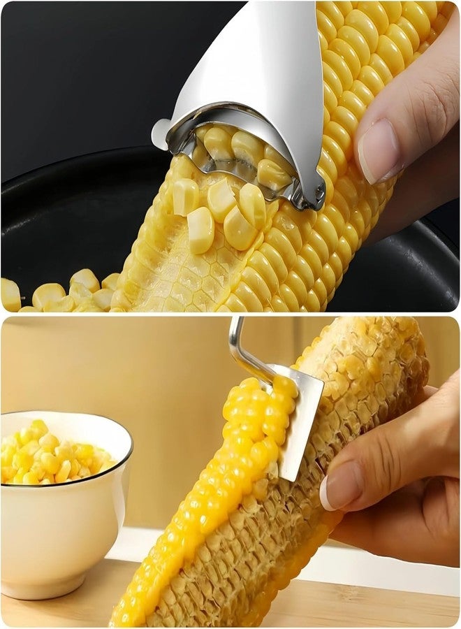 Achouray Corn Cob Peeler, 2025 NEW Long Handle Stainless Steel Corn Peeler for Corn on the Cob Stripper Tool, Corns Peelers Stainless Steel Splitter Tool Easy Fast Corn Remover Tool for Home Kitchen (1pcs) - Image 5