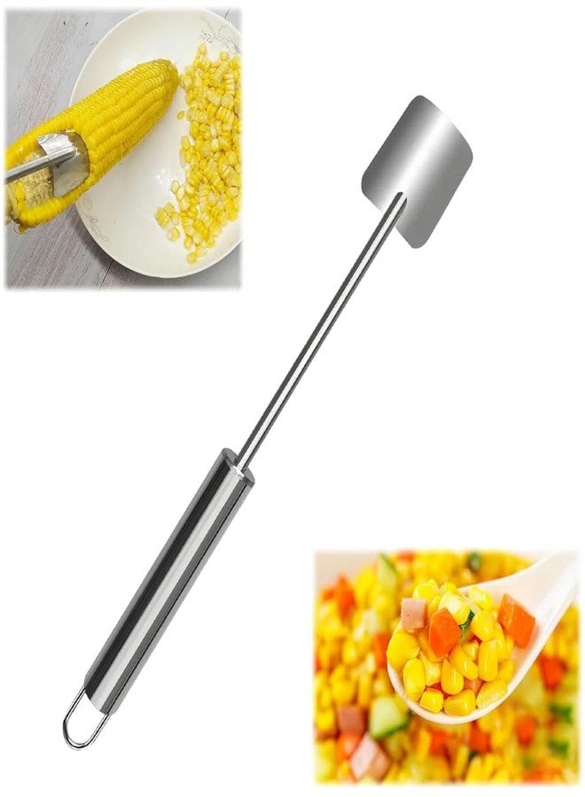Achouray Corn Cob Peeler, 2025 NEW Long Handle Stainless Steel Corn Peeler for Corn on the Cob Stripper Tool, Corns Peelers Stainless Steel Splitter Tool Easy Fast Corn Remover Tool for Home Kitchen (1pcs) - Image 1