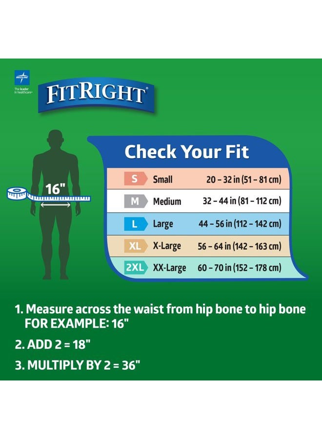 FitRight Medline FitRight Ultra Adult Diapers, Disposable Incontinence Briefs with Tabs, Heavy Absorbency, LARGE, 48" - 58" (122 CM - 147 CM), 4 packs of 20 (80 total). - Image 4