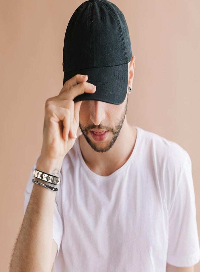 Yolev 4 Pcs Punk Studded Bracelets Rock Leather Emo Bracelets 80s Gothic Spike Cuff Bracelet Set Retro Classic Emo Jewelry Accessories for Men Women Rocker Outfits - Image 4