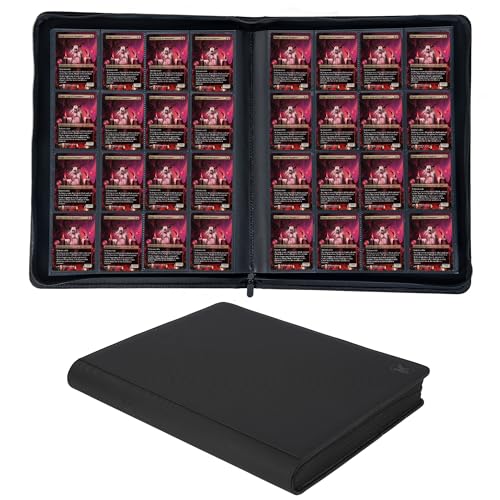 KUOOKING 1408 Pockets Trading Card Binder 16Pocket Card Ablum Compatible with MTGSports Cards Other Standard Size Trading Card Black - Image 1