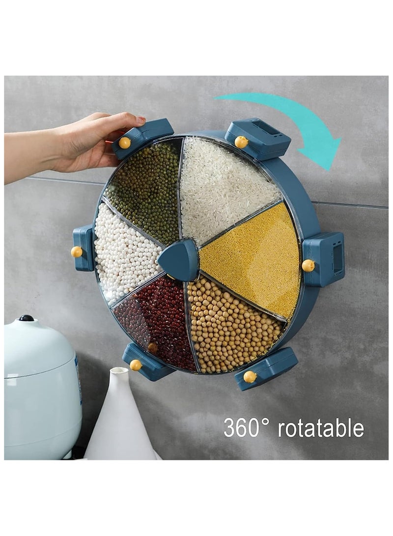 6-Compartment Wall-Mounted Dry Food Dispenser - Cereal, Rice, Coffee & Snack Storage Organizer  - Image 3