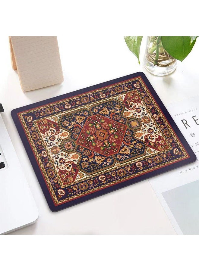 Square Aesthetic Bohemian Vintage Mouse Pad,Office Home Personalized Mouse Mat Design,Waterproof Antique Ethnic Mouse pad,Non-Slip Rubber Base Computer Mouse Pads for Wireless Mouse 