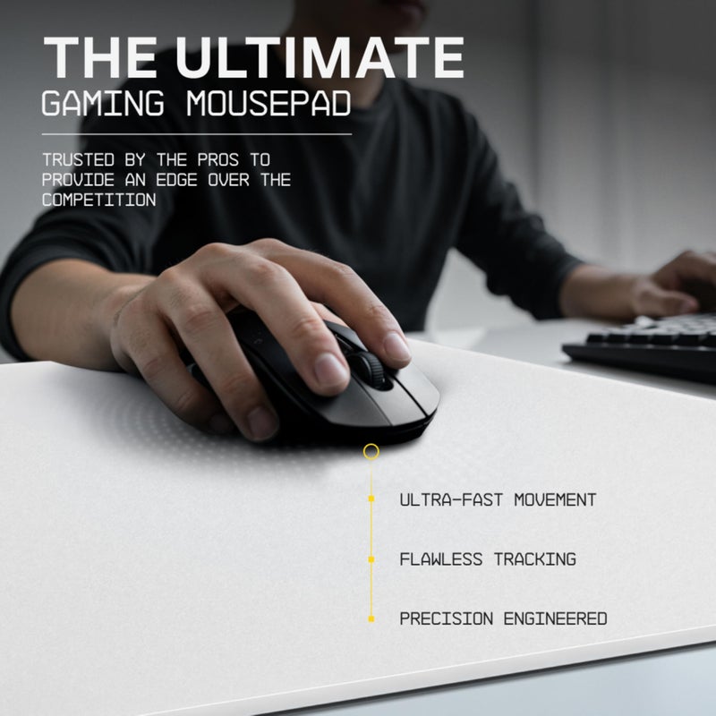 Wallhack 4.0 Glass Gaming MousePad - Professional Esport Mouse Mat with Specialty Surface for Top Speed and Control, Large Tempered Glasspad with Full Silicone Base - (SkyPAD White,XL 16.92" x 19.29") - Image 2