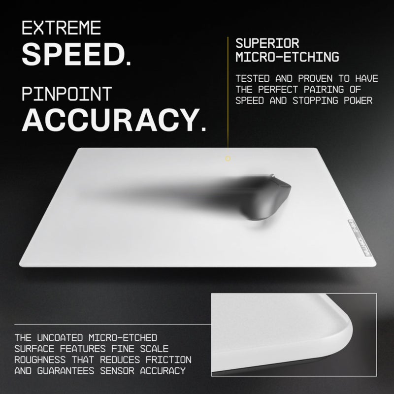 Wallhack 4.0 Glass Gaming MousePad - Professional Esport Mouse Mat with Specialty Surface for Top Speed and Control, Large Tempered Glasspad with Full Silicone Base - (SkyPAD White,XL 16.92" x 19.29") - Image 3