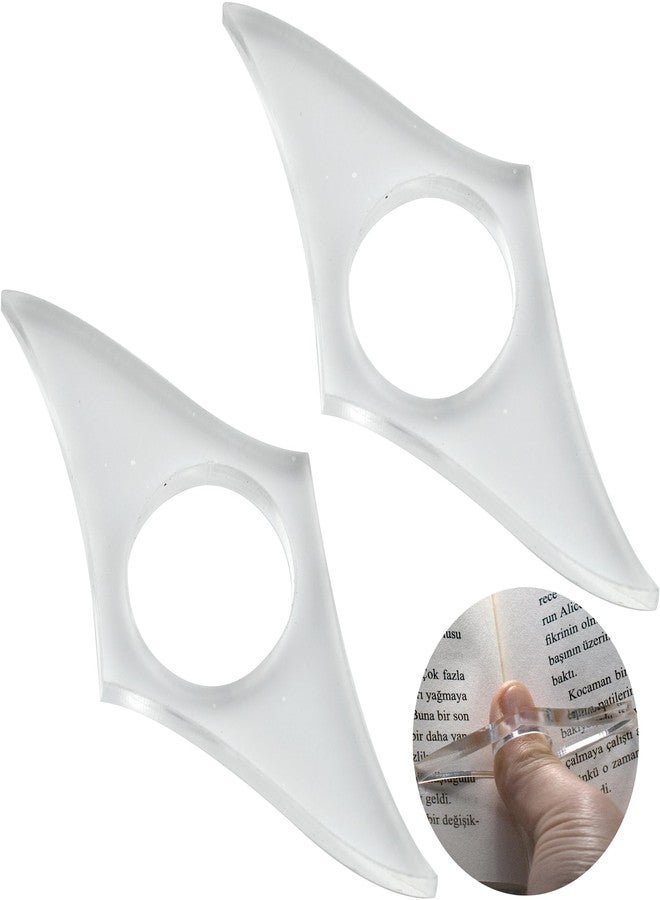IFAMIO 2 Pieces Clear Page Spreader - Transparent Lightweight Thumb Bookmark Rings - Finger Book Opener Tool - Reading Page Holder - Reading Accessories for Book Lovers & Teachers - Image 1
