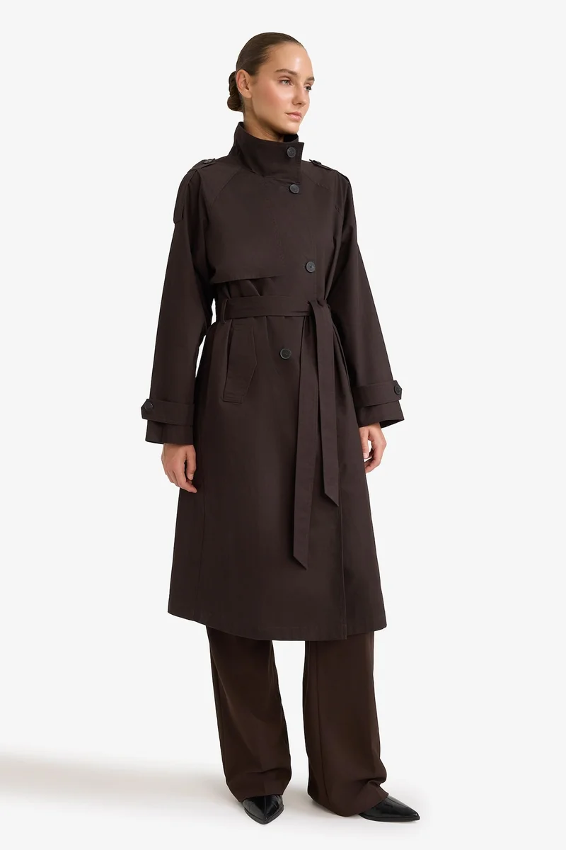 ديفاكتو Regular Fit Cotton Trenchcoat