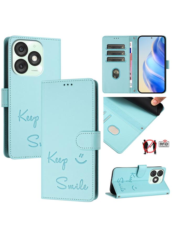 S-TOP Case For itel A50 Smile Embossing RFID Leather Phone Case - Image 1