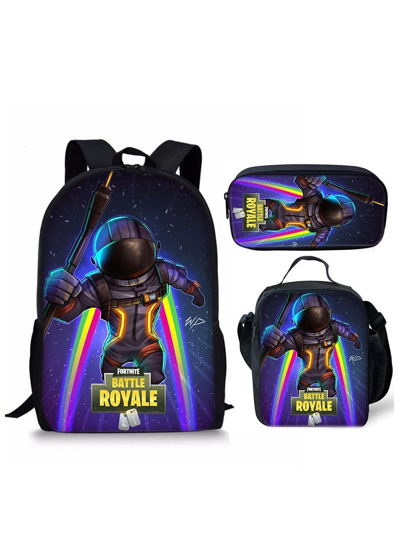 FORTNITE Fortnite Backpack with Large Capacity Three Piece Backpack and Student backpack 