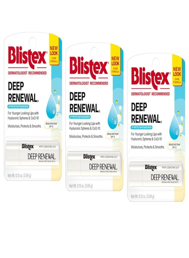 Blistex Deep Renewal Lip Protectant Sunscreen Balm, 0.13 Ounces SPF 15 (Pack of 3 - Image 1