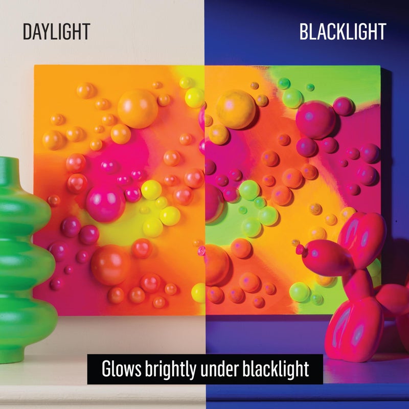 FolkArt, Color Shift Blacklight Acrylic Paint, Neon Yellow Orange - Image 2