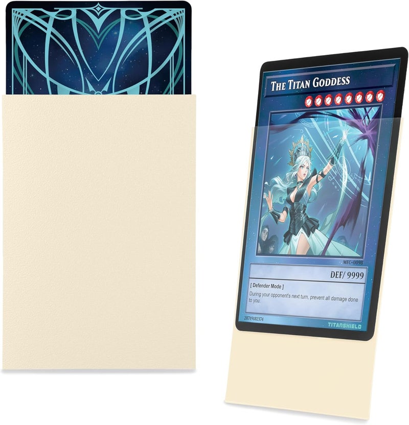 TitanShield (150 Sleeve) Colored Small Japanese Sized Trading Card Sleeves Deck Protector for Yu-Gi-Oh, Cardfight!! Vanguard & More (Ivory) - Image 3