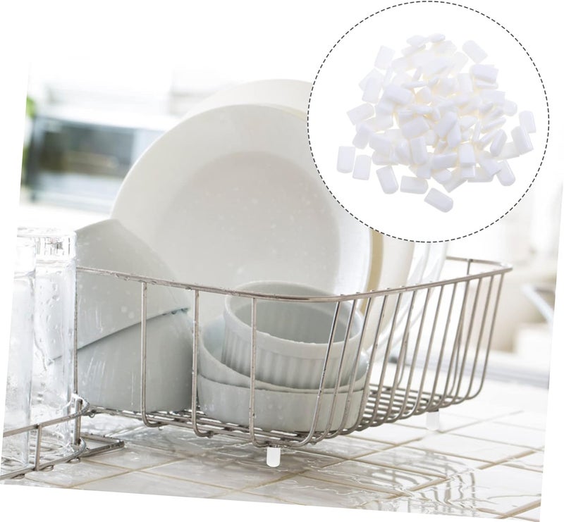 DOITOOL 100pcs Protective Rack Feet for Kitchen Sink Grid Protector Replacements White Sink Accessories Easy to Adjust for Household Use - Image 3