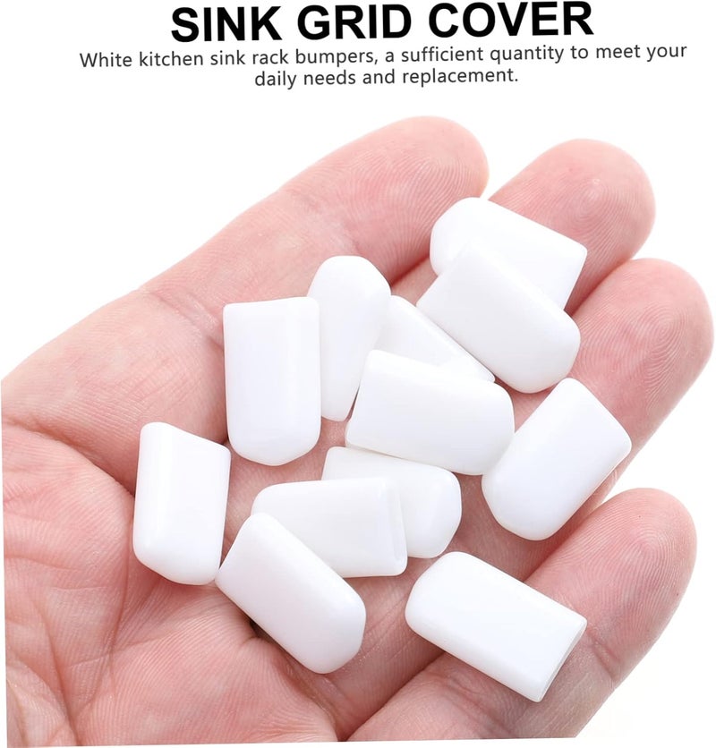 DOITOOL 100pcs Protective Rack Feet for Kitchen Sink Grid Protector Replacements White Sink Accessories Easy to Adjust for Household Use - Image 4