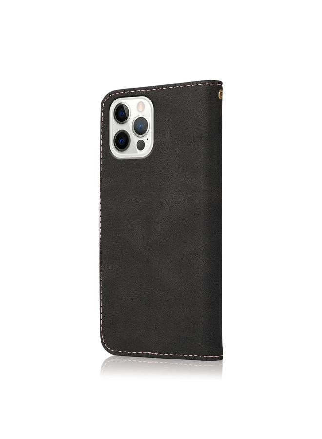 Zaboon Case For iPhone 13 Pro Dual-color Stitching Leather Phone Case - Image 3