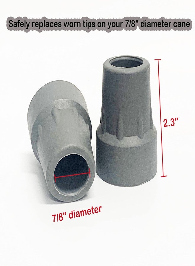 MESINURS Crutch Tips, Replacement Medical Drive Cane Tips, 7/8 Inch, Gray, 2 Pcs - Image 2