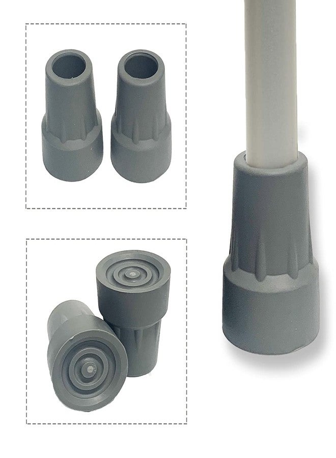 MESINURS Crutch Tips, Replacement Medical Drive Cane Tips, 7/8 Inch, Gray, 2 Pcs - Image 3