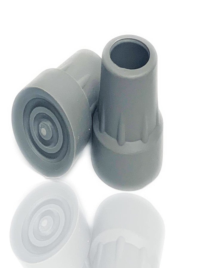 MESINURS Crutch Tips, Replacement Medical Drive Cane Tips, 7/8 Inch, Gray, 2 Pcs - Image 1