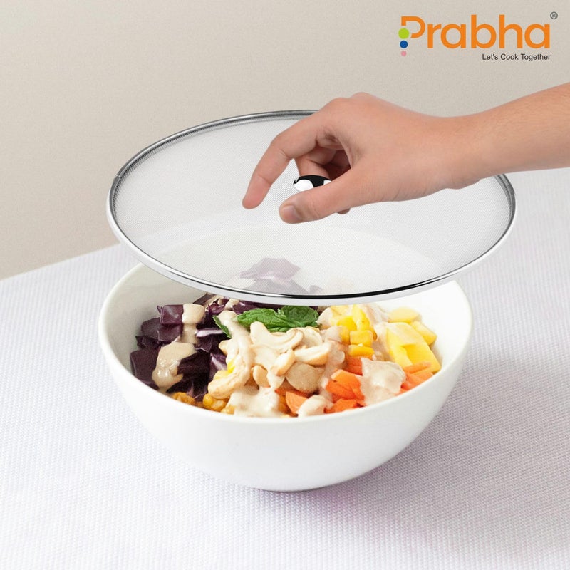 Prabha Stainless Steel Net Cover 25cm - Ultimate Protection for Home & Kitchen, Easy Installation, Food cover, vegitable cover, sweet cover, milk cover, fruit cover with knob, milk jali. - Image 5