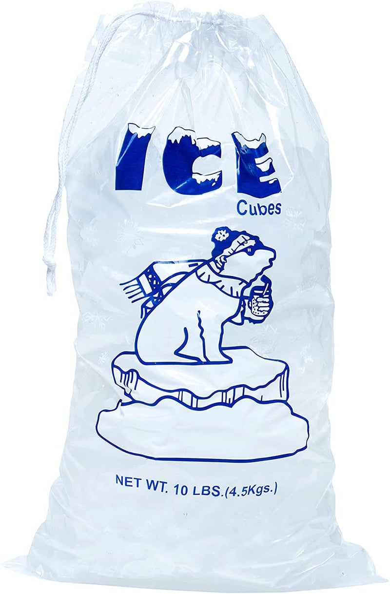 Infinite Pack Infinite Pack 100 Pack Ice Bags 10 lb HeavyDuty Ice Bags with Drawstring130 Mils Thickness