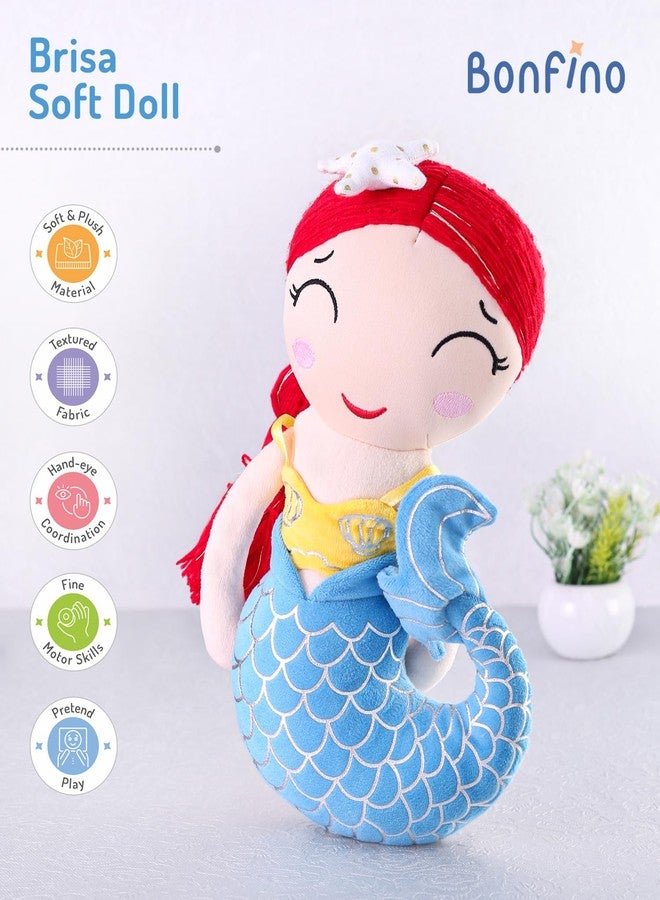 Bonfino Premium Brisa Soft Candy Doll |Stuffed Toy for Girls | Mermaid Plush Doll for Kids| Cute Cuddly Doll, Helps to Learn Role Play | Safe & Fun Gift for Toddler & Baby Girls| BIS Certified - Blue - Image 2